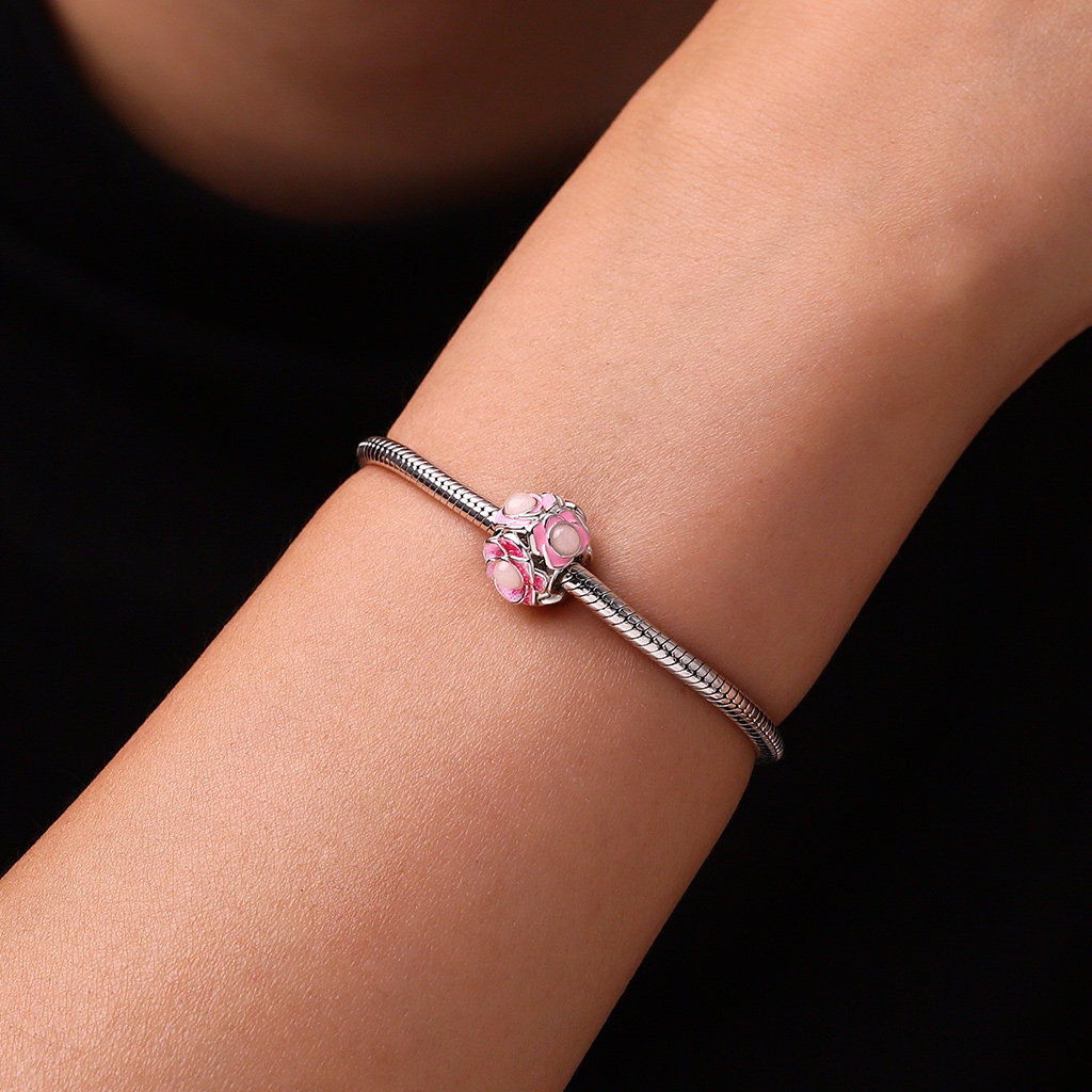 Pink Flower Ball Charm image number 5