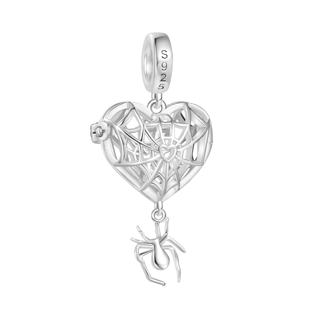 Wireless LED Glow Spider Web Love Pendant image number 3