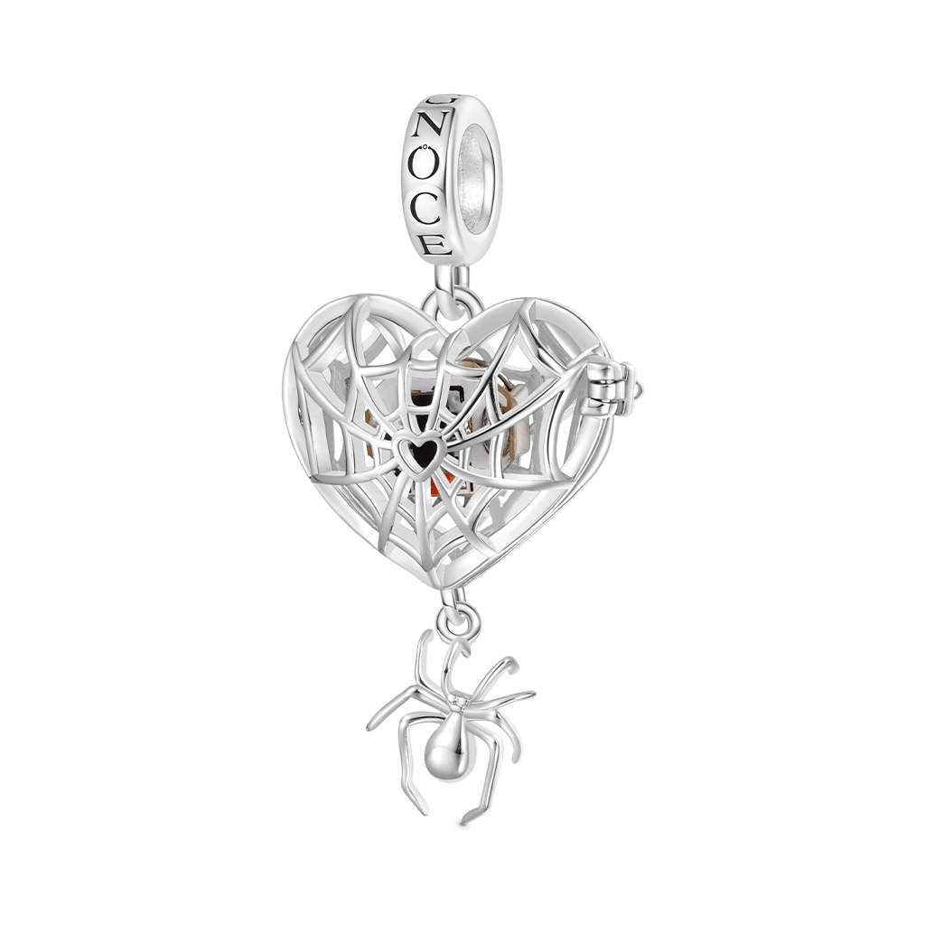 Wireless LED Glow Spider Web Love Pendant image number 2