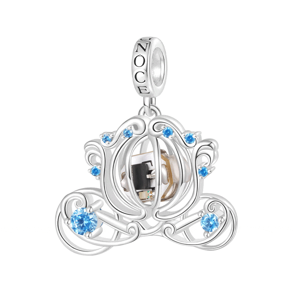 Wireless LED Glow Glass Pumpkin Carriage Pendant image number 0
