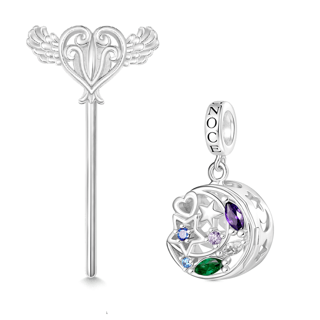 Wireless LED Star Moon Pendant image number 1