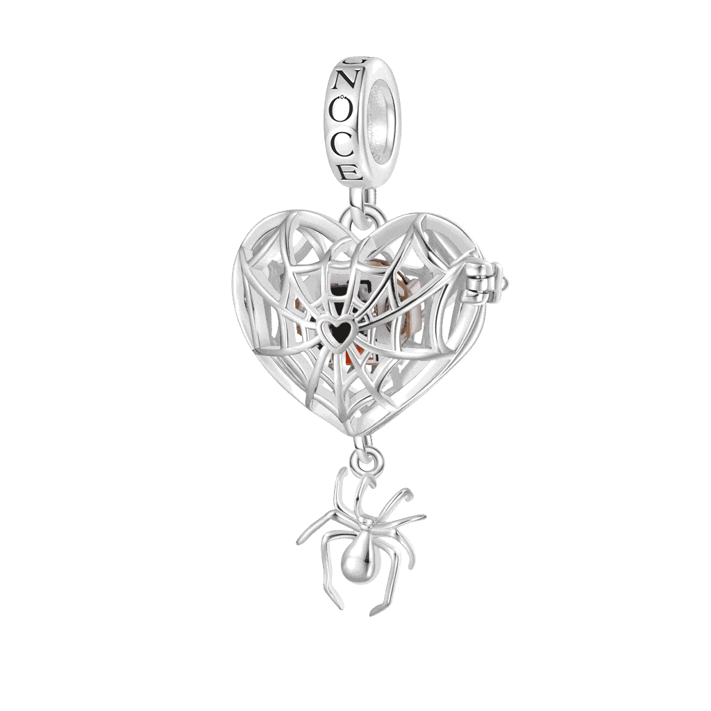 Wireless LED Glow Spider Web Love Pendant image number 0