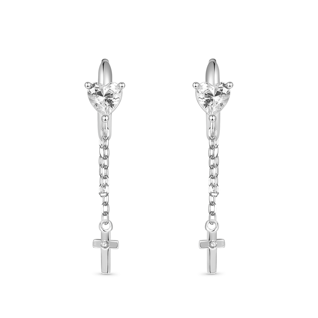 Elegant Tassel Cross Earrings image number 2