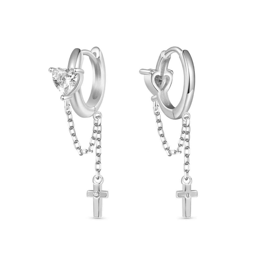 Elegant Tassel Cross Earrings image number 1