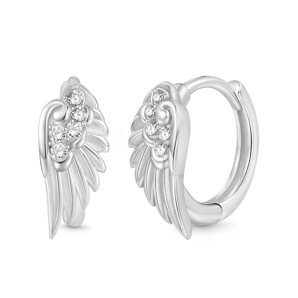 Angel Wing Hoop Earrings image number 1