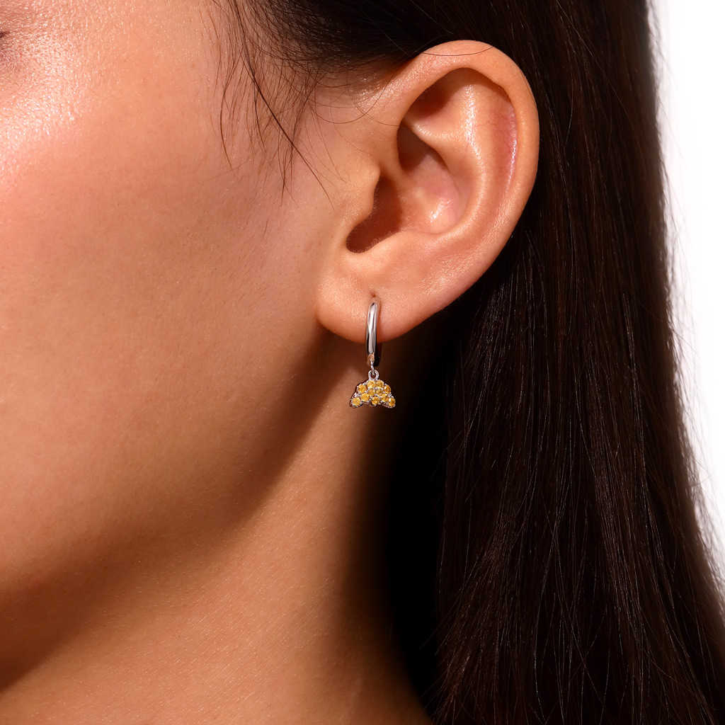 Croissant Bread Hoop Earrings image number 3