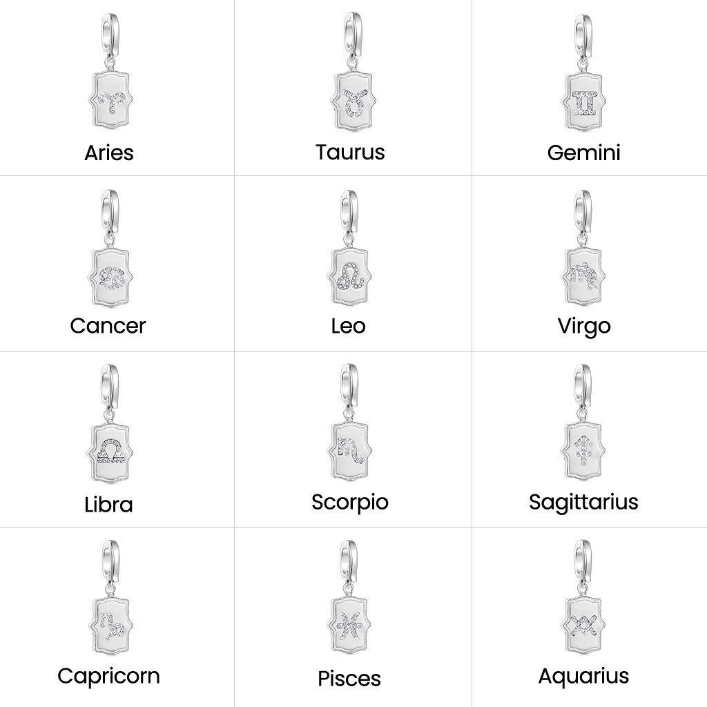 Zodiac Sign Heart Clasp Charm image number 6