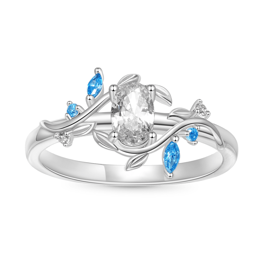 Oval-cut Vine Women's Promise Ring image number 0