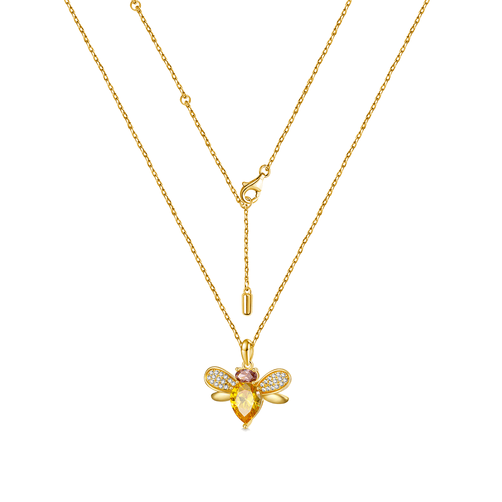 18K Gold Plated Bee Necklace image number 2