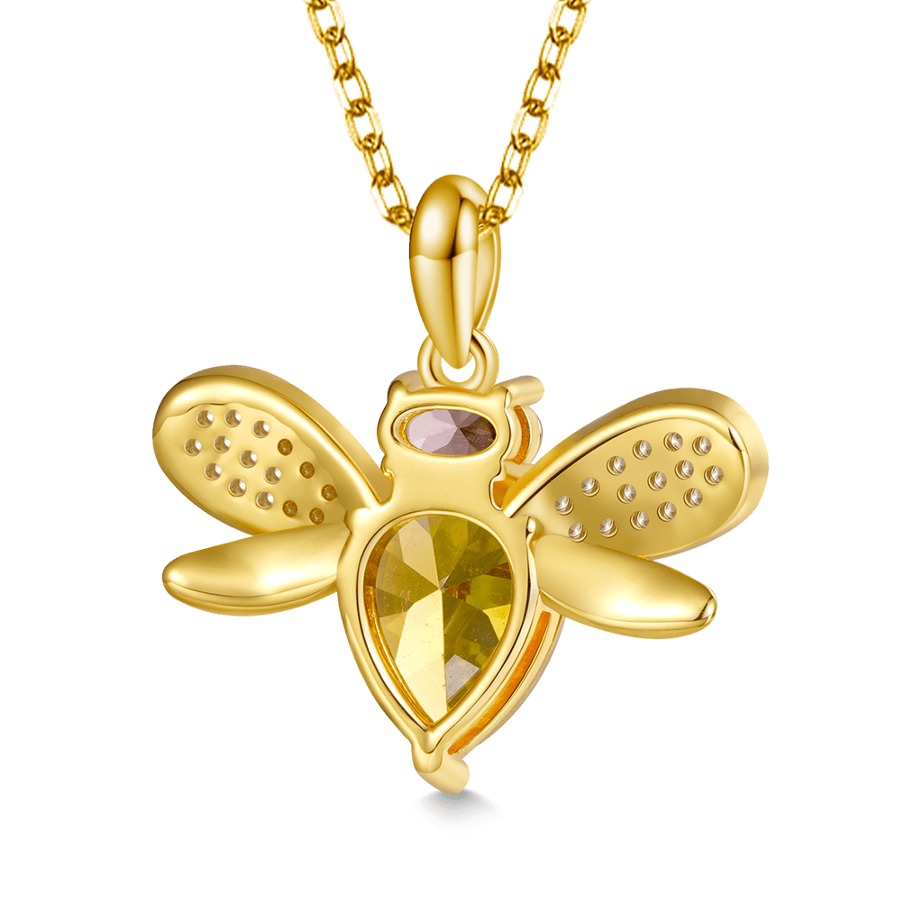18K Gold Plated Bee Necklace image number 1