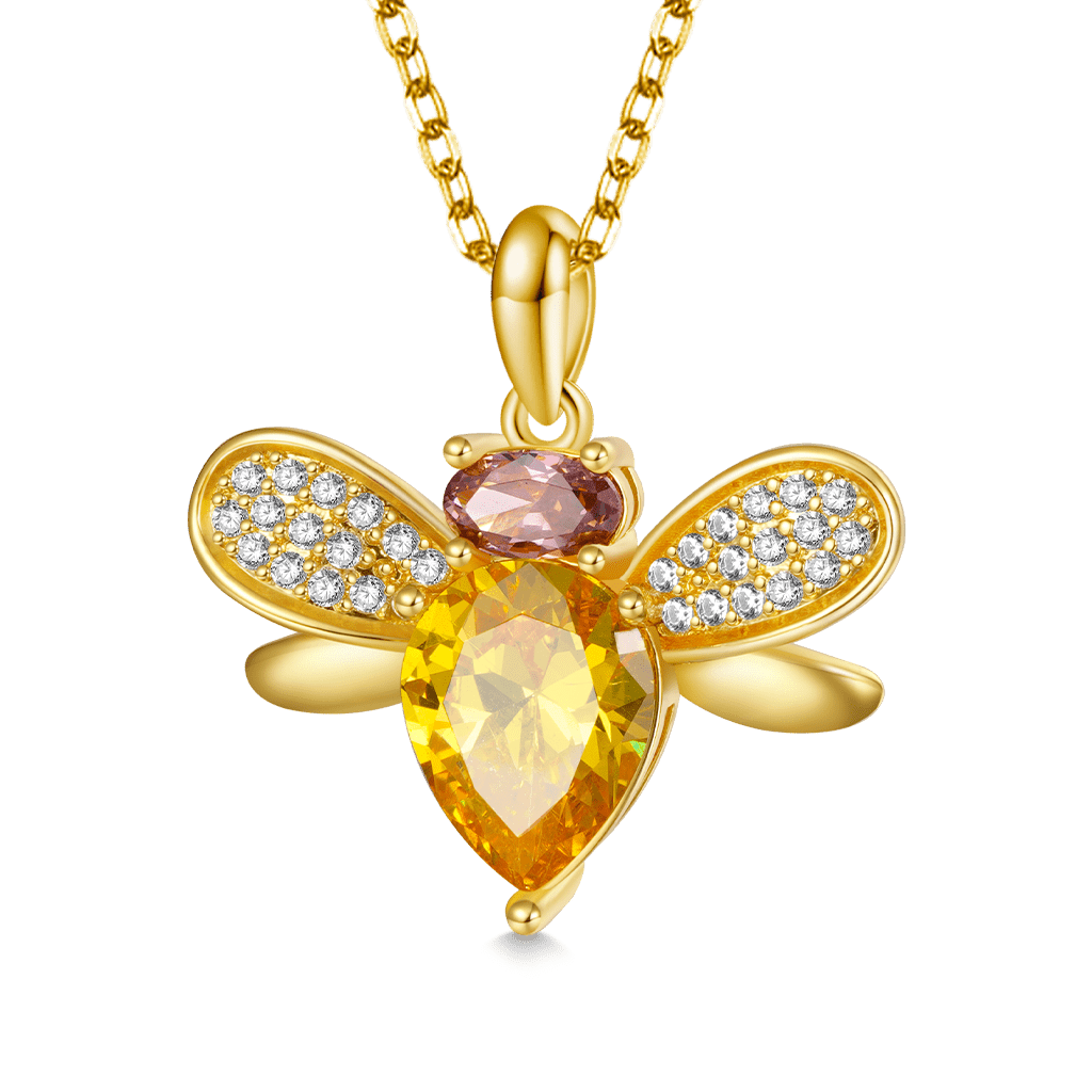 18K Gold Plated Bee Necklace image number 0