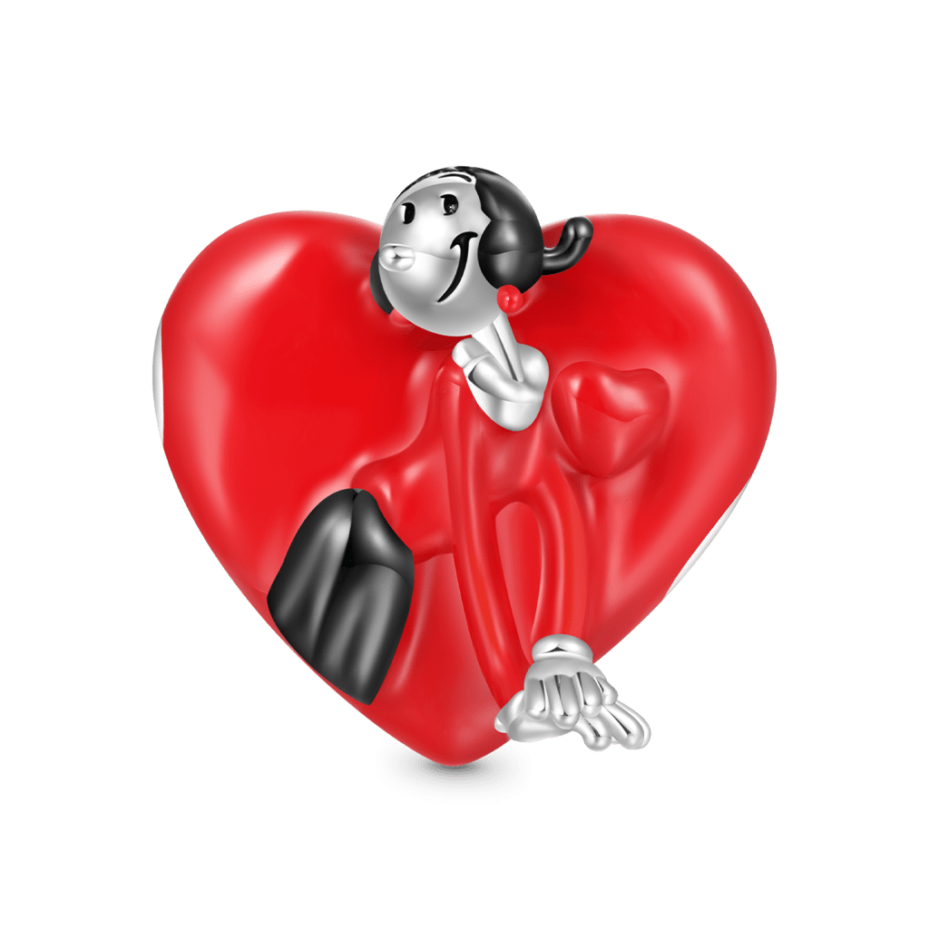 Olive Love Popeye Red Heart Charm image number 0