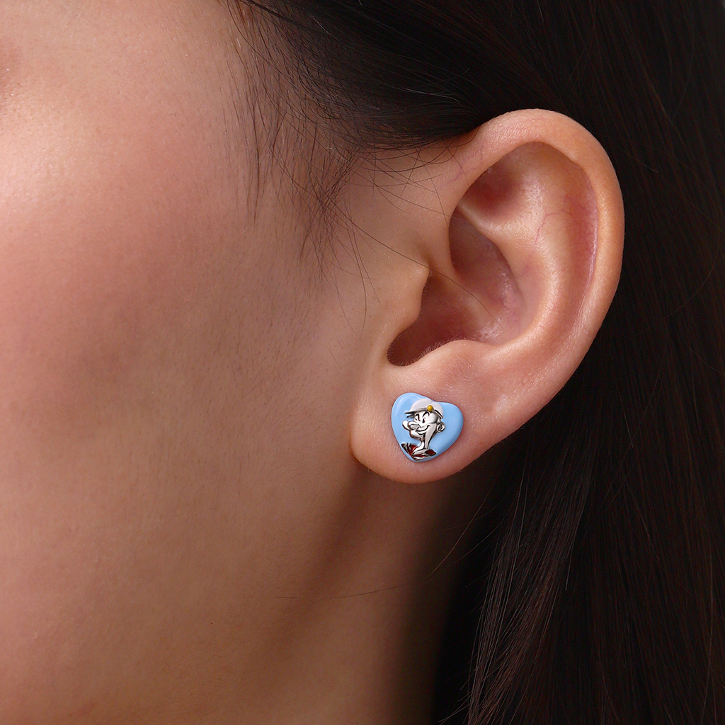Olive & Popeye Love Stud Earrings image number 5
