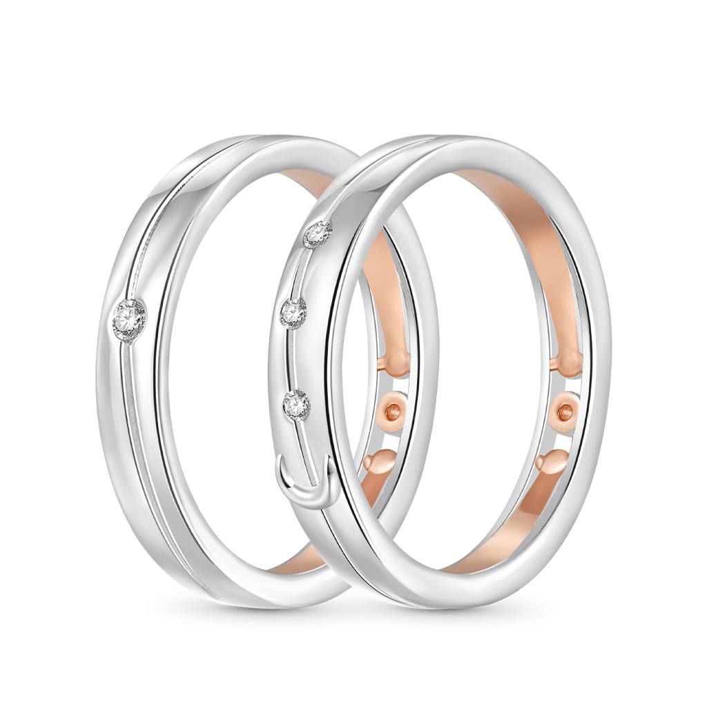 Rose Gold Starry Couple Rings image number 0