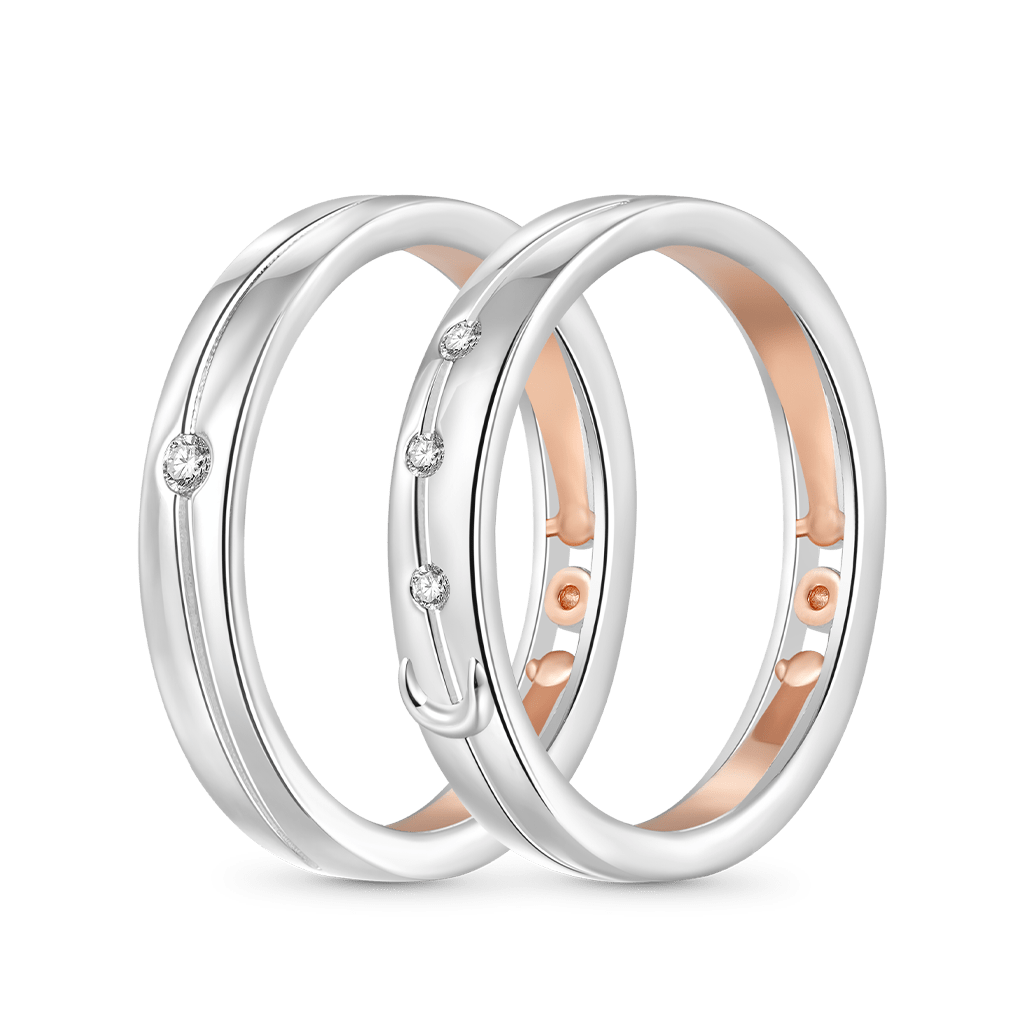 Rose Gold Starry Couple Rings image number 0