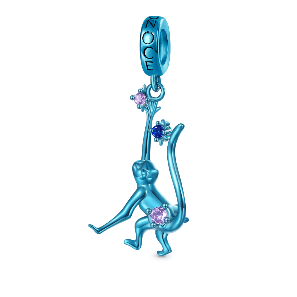 Blue Candy Monkey Zodiac Pendant image number 0