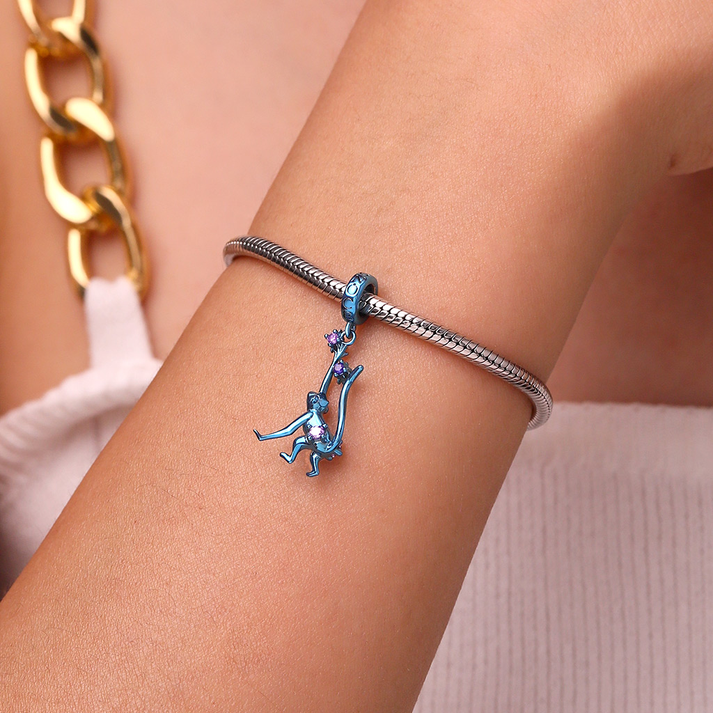 Blue Candy Monkey Zodiac Pendant image number 5