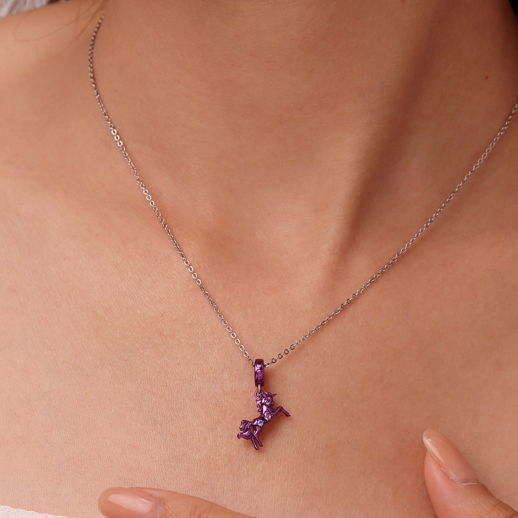 Purple Candy Horse Zodiac Pendant image number 4