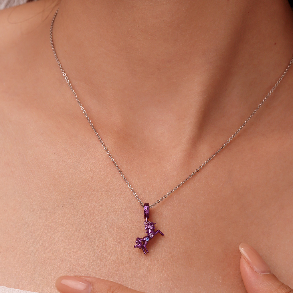Purple Candy Horse Zodiac Pendant image number 4