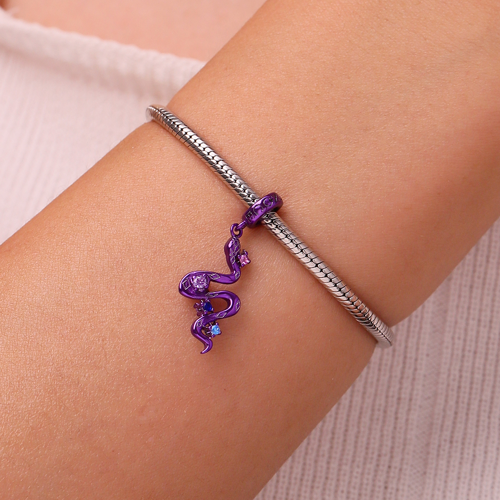 Purple Candy Snake Zodiac Pendant image number 5