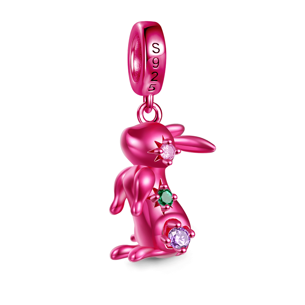 Pink Candy Rabbit Zodiac Pendant image number 1