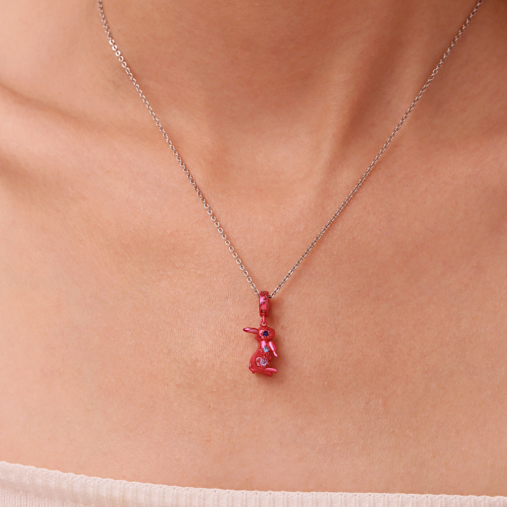 Pink Candy Rabbit Zodiac Pendant image number 4
