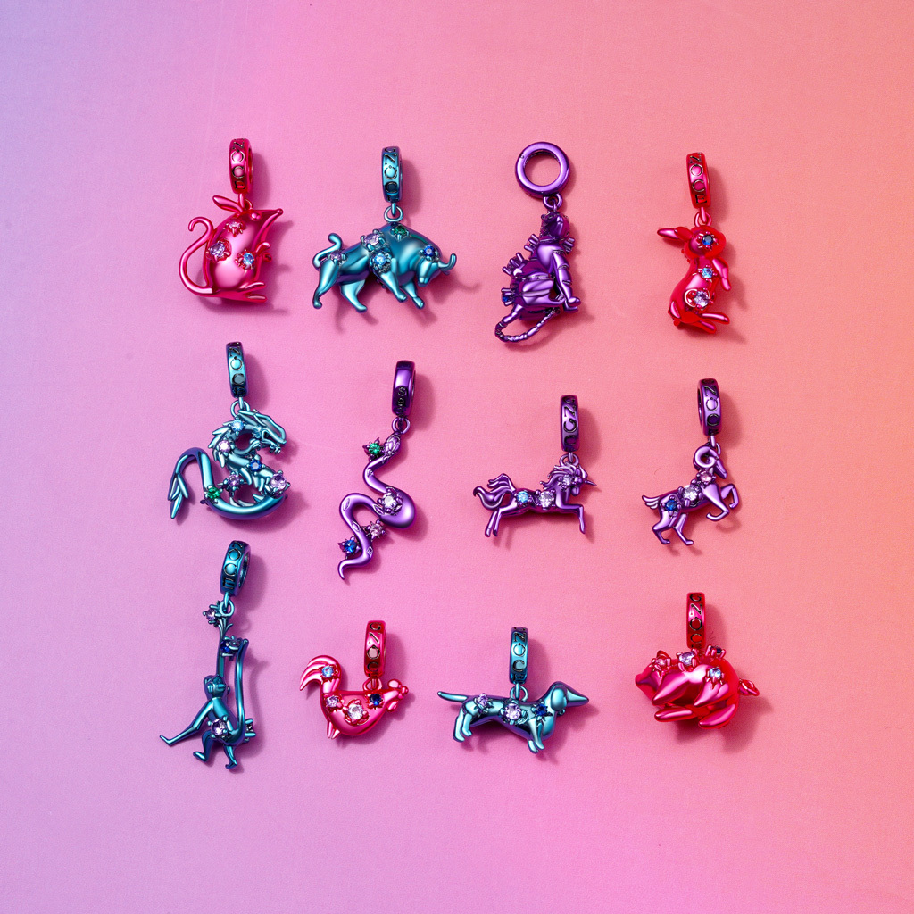 Pink Candy Rabbit Zodiac Pendant image number 2