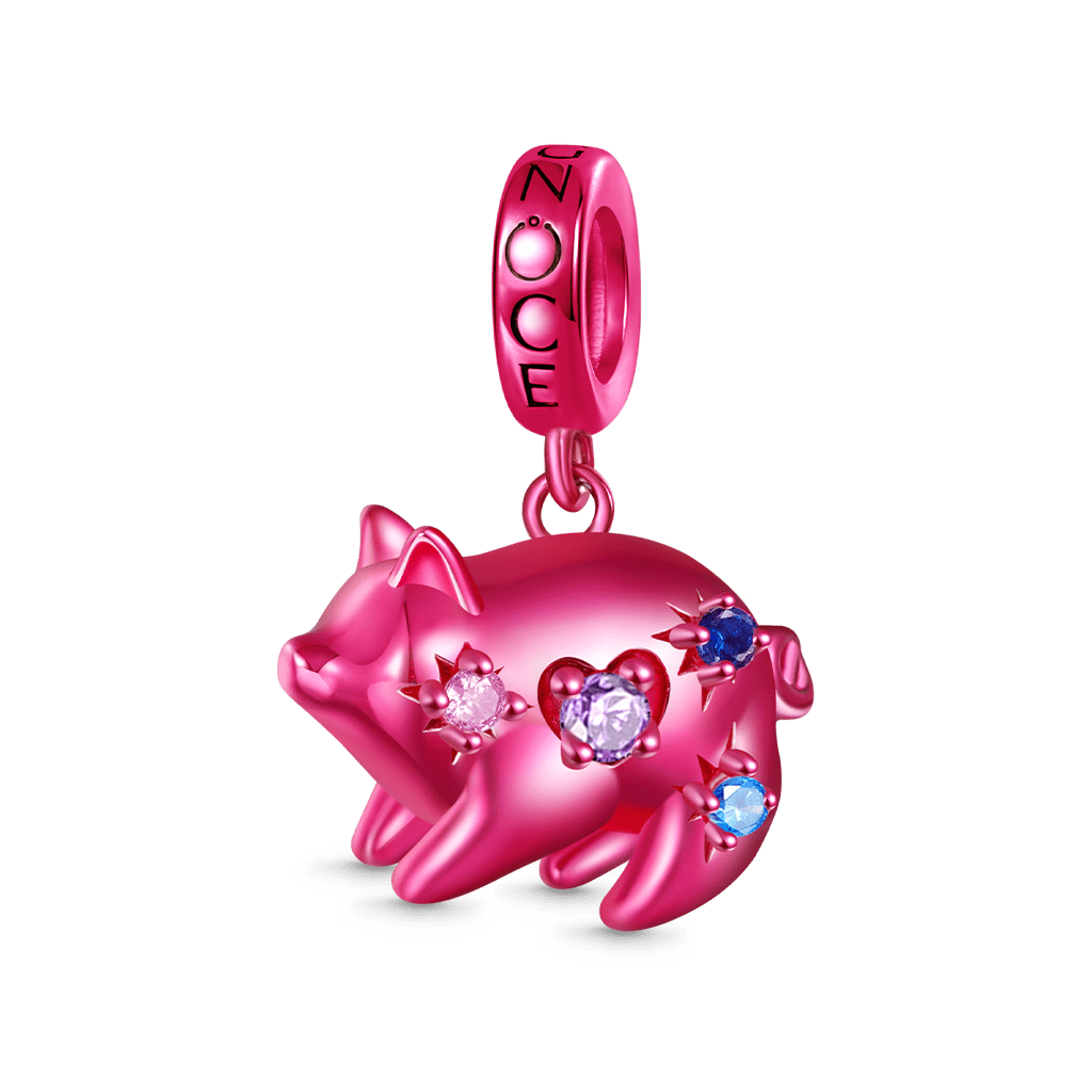 Pink Candy Boar Zodiac Pendant image number 0