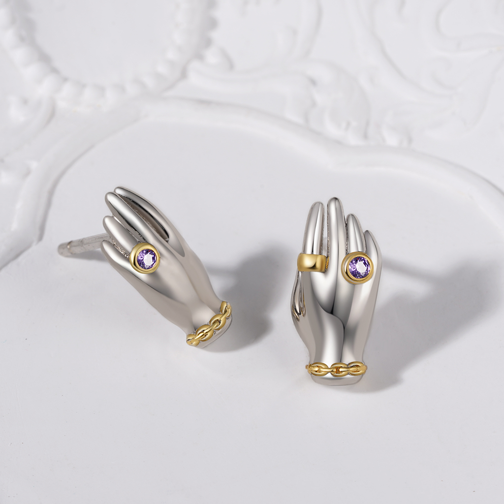 Exquisite 'My Hands' Stud Earrings image number 2
