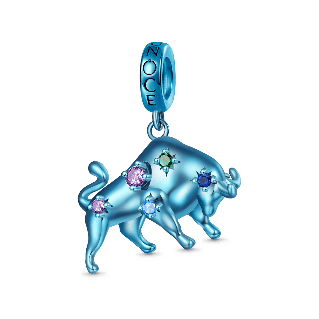 Blue Candy Ox Zodiac Pendant image number 0