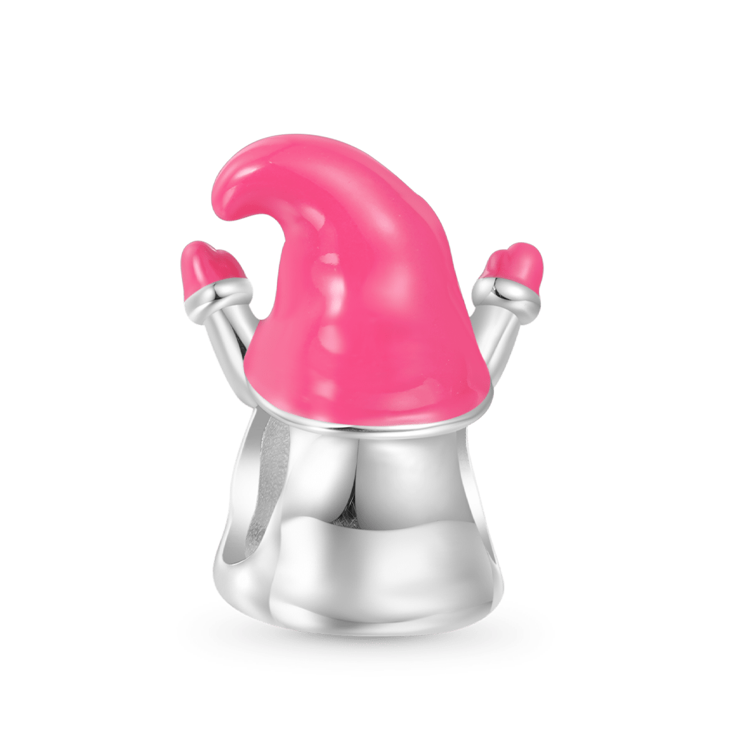 Pink Heart Gnome Girl Charm image number 1