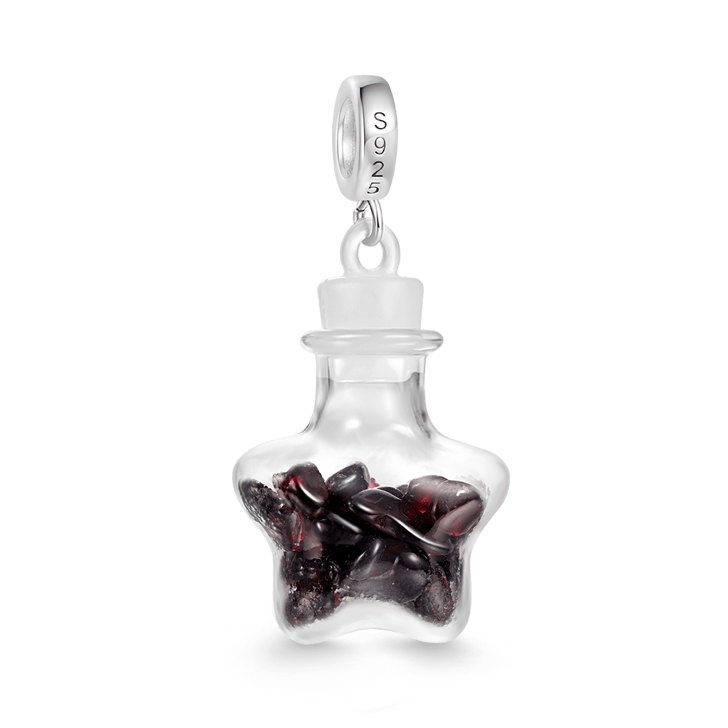 Natural Garnet Star Bottle Pendant image number 1