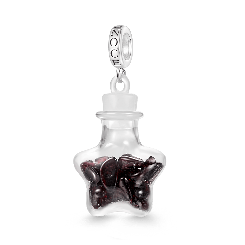 Natural Garnet Star Bottle Pendant image number 0