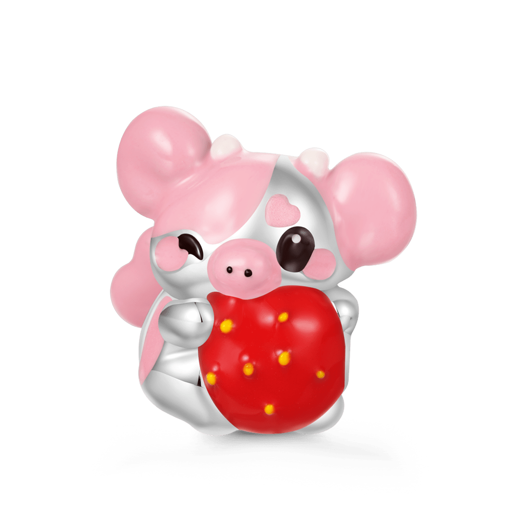 Peach the Strawberry Cow Charm image number 0