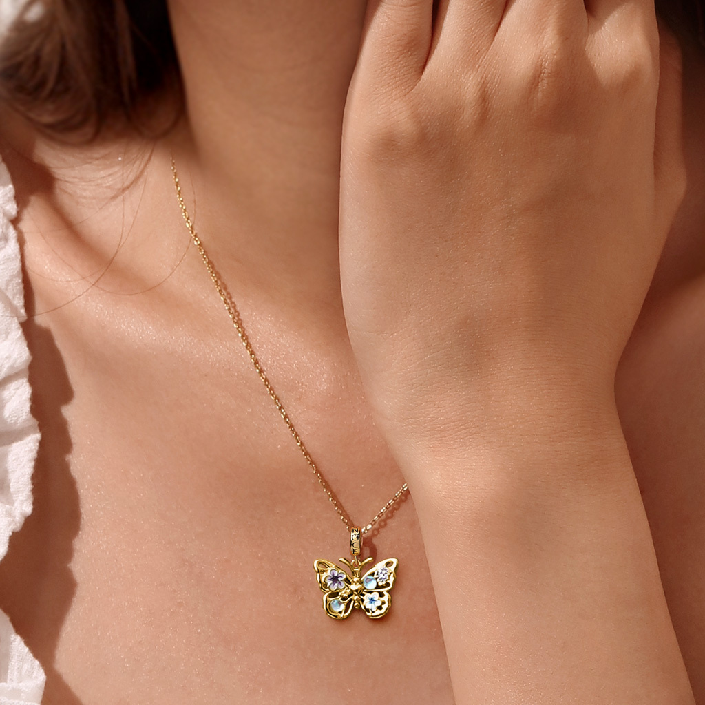 Sparkling Butterfly Moonstone Pendant image number 4