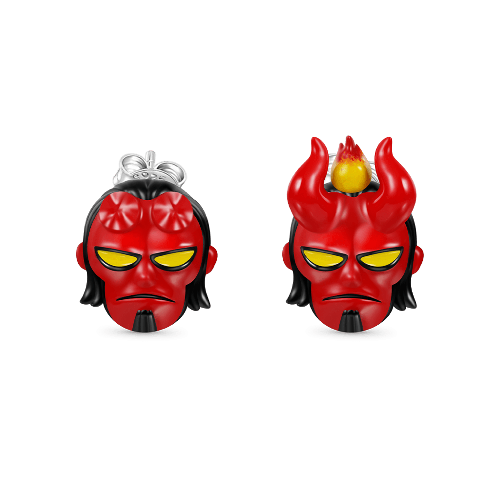 Mismatched Hellboy Stud Earrings image number 0