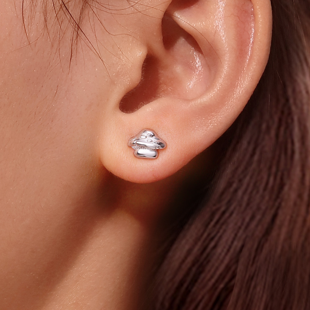 Smurf Mushroom House Stud Earrings image number 4