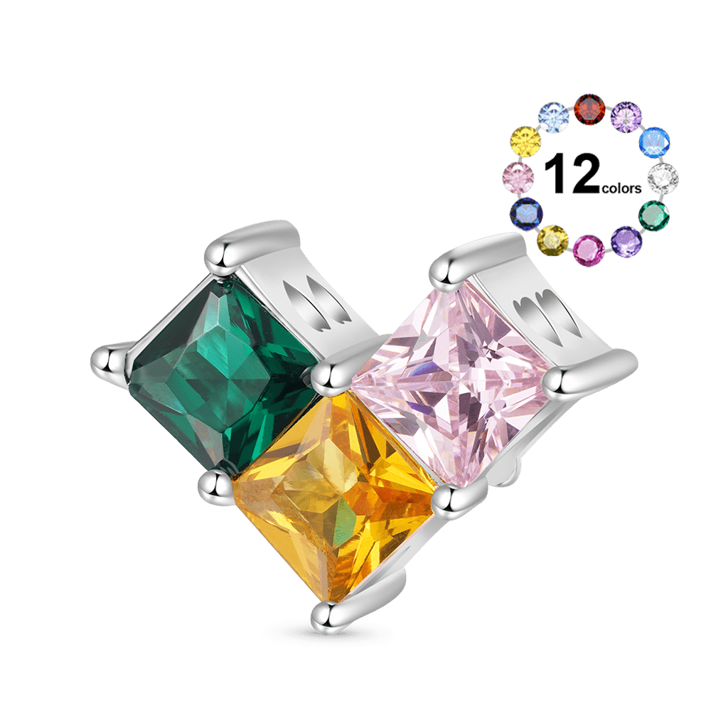 Square Zircon Splicing Love Charm image number 0