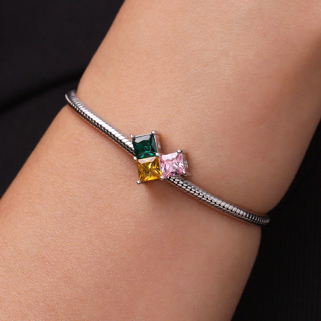 Square Zircon Splicing Love Charm image number 5