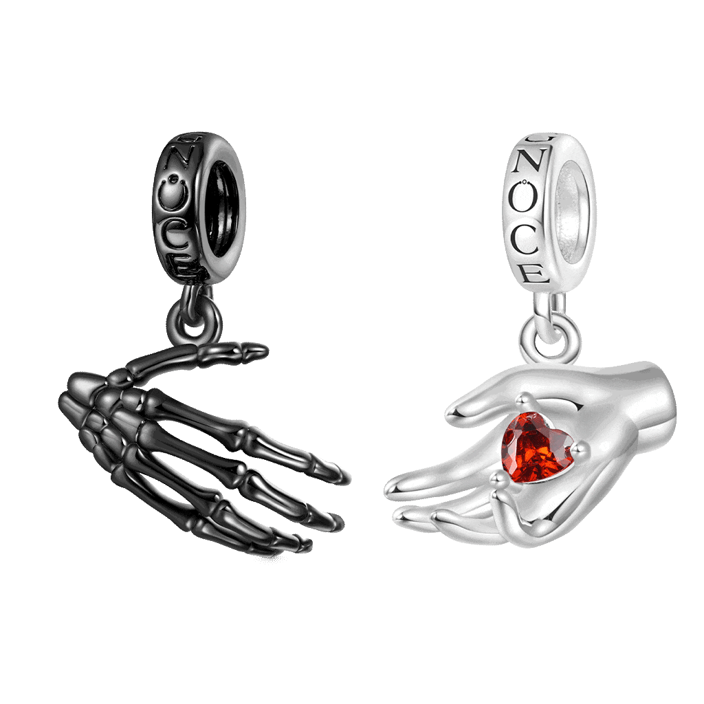 Halloween Skull Handshake Double Pendant image number 0