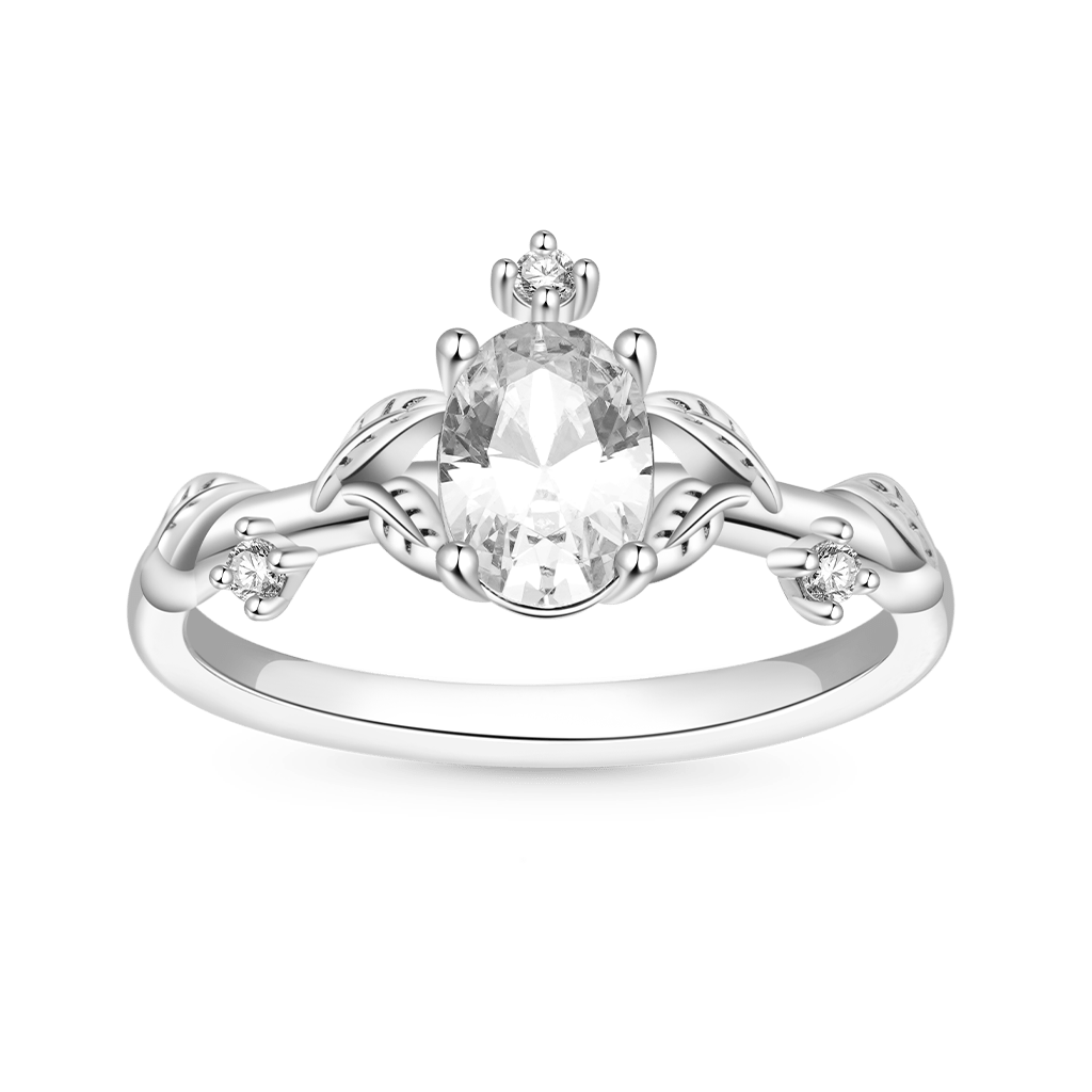 Vine Wrap Oval White CZ Stackable Rings image number 3