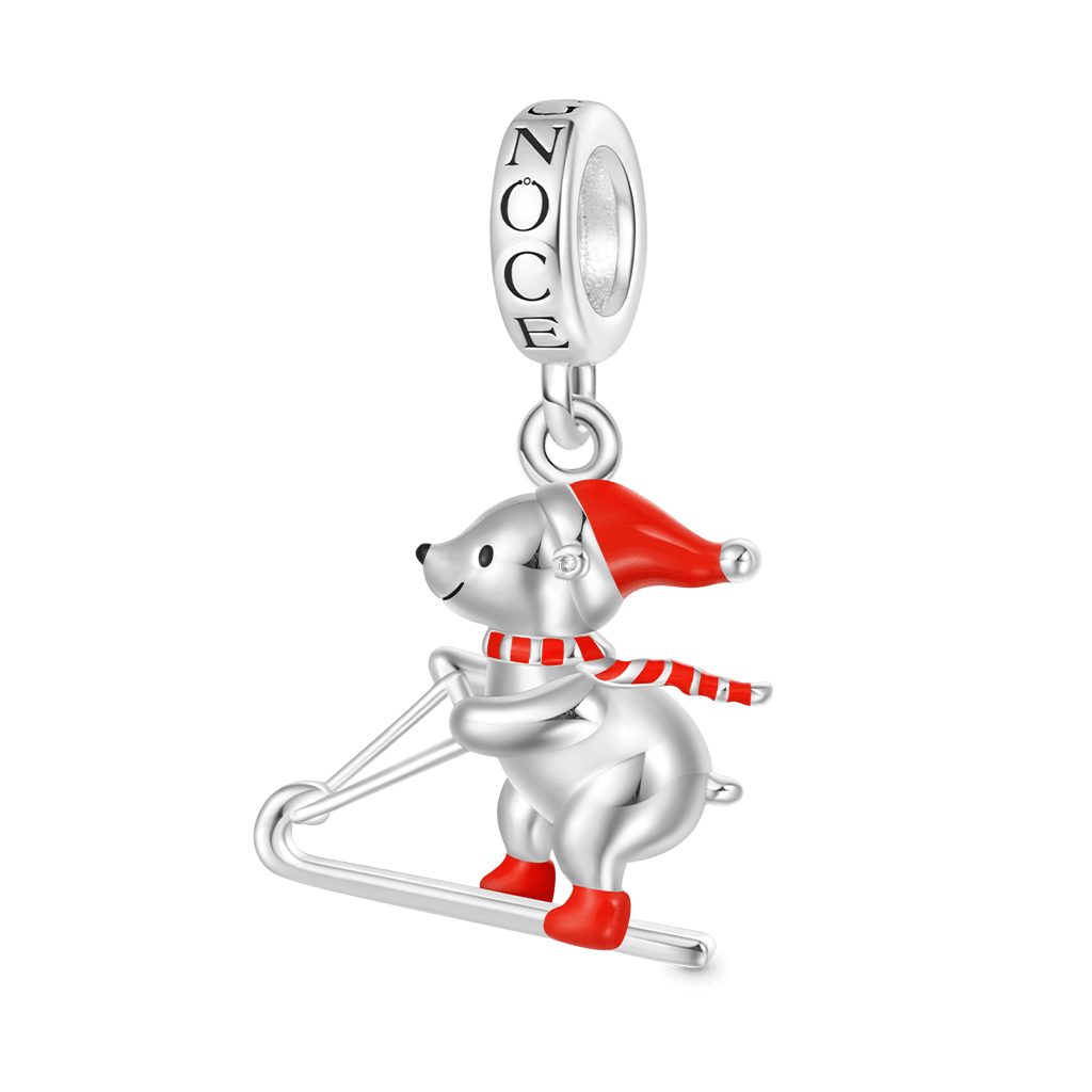 Christmas Skiing Polar Bear Pendant image number 0