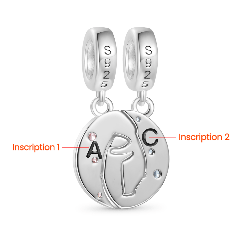 Polar Bear Couple Hugging Pendant image number 1