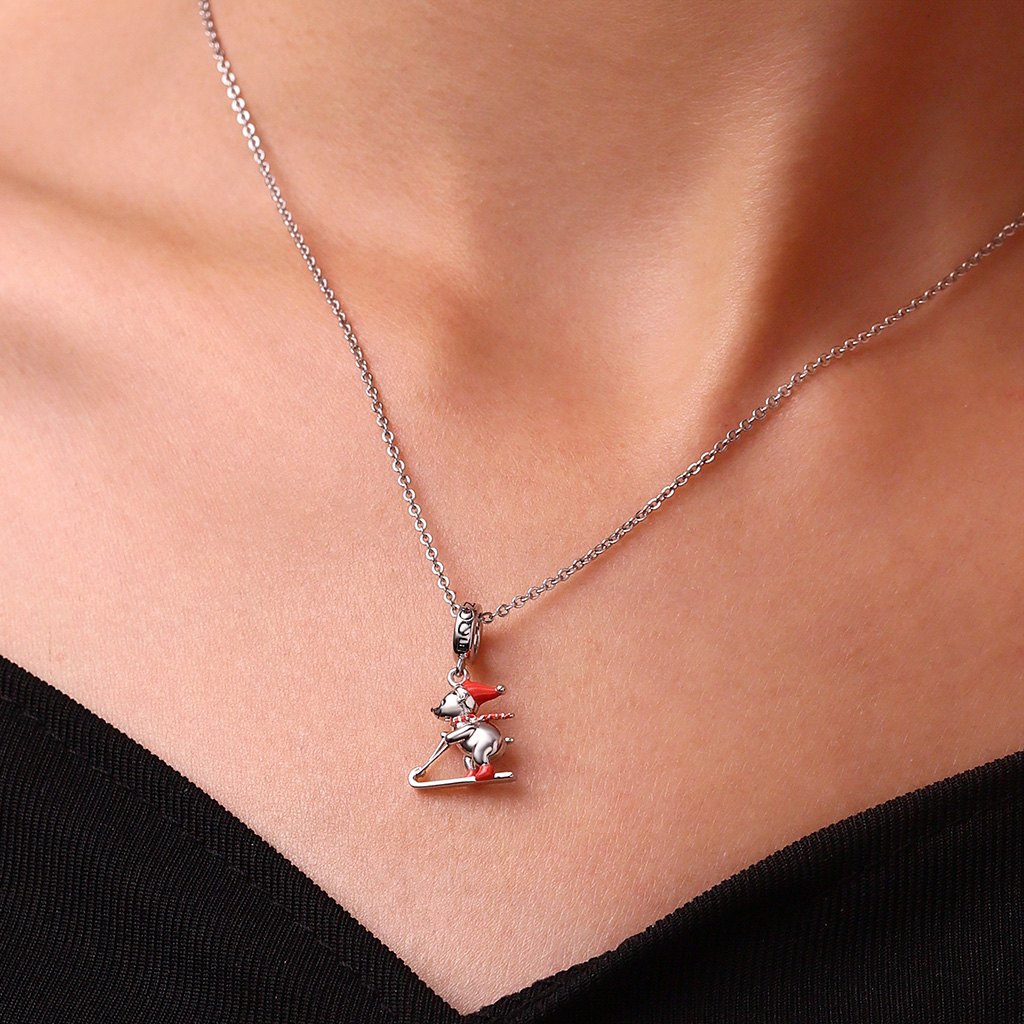 Christmas Skiing Polar Bear Pendant image number 4