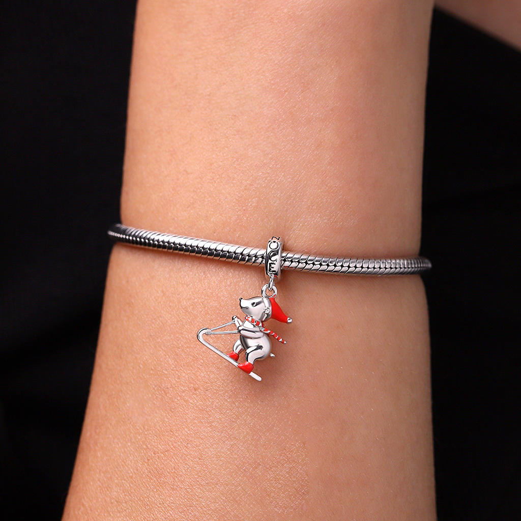 Christmas Skiing Polar Bear Pendant image number 5