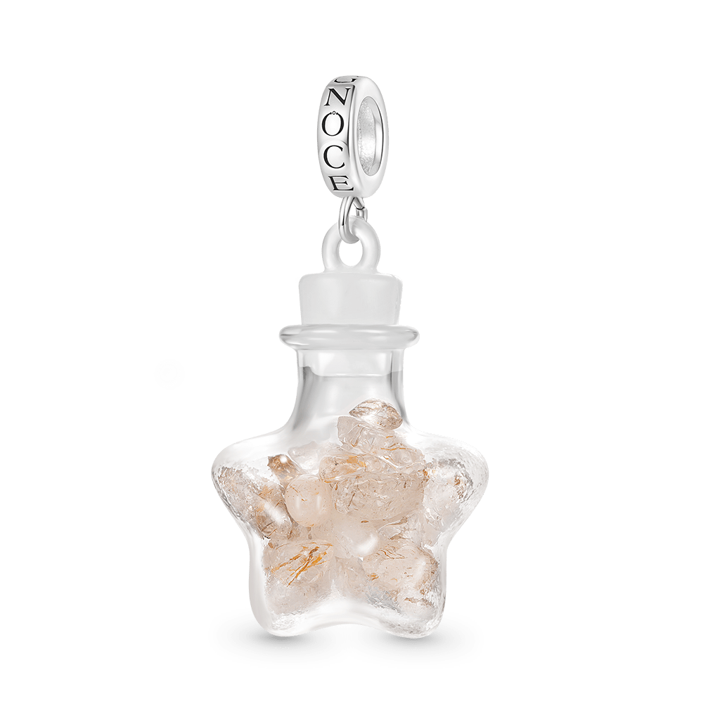 Citrine Crystal Glass Bottle Pendant image number 0