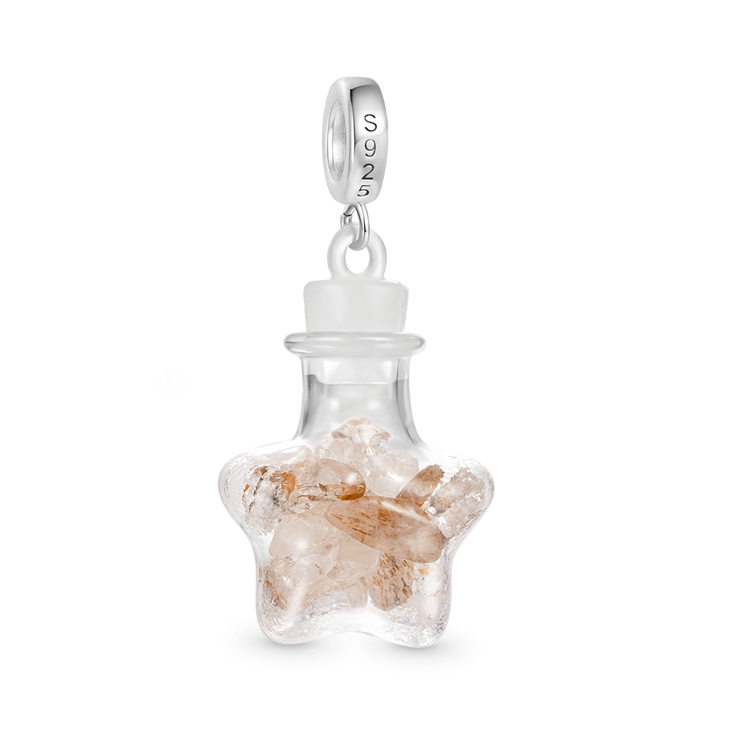 Citrine Crystal Glass Bottle Pendant image number 1