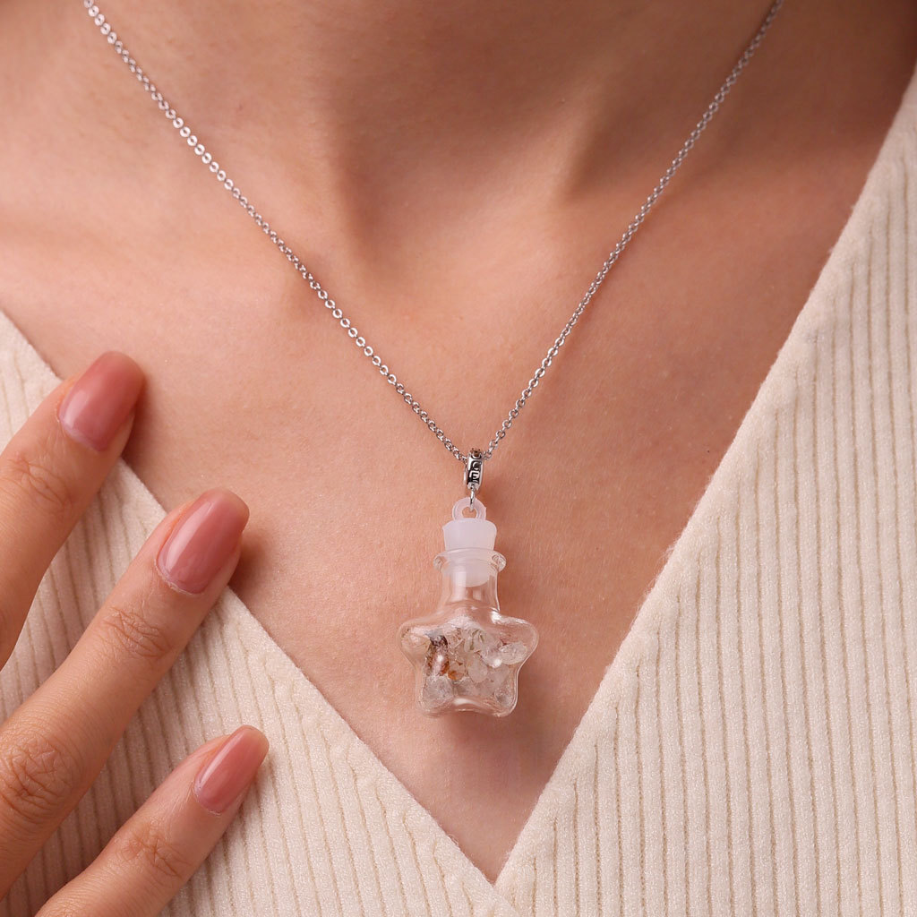 Citrine Crystal Glass Bottle Pendant image number 4