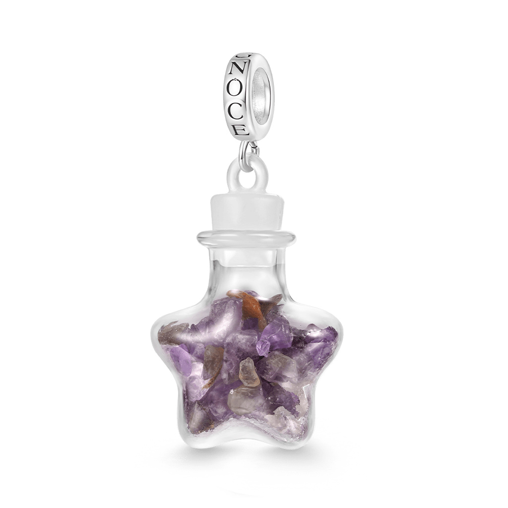 Amethyst Crystal Glass Bottle Pendant image number 0