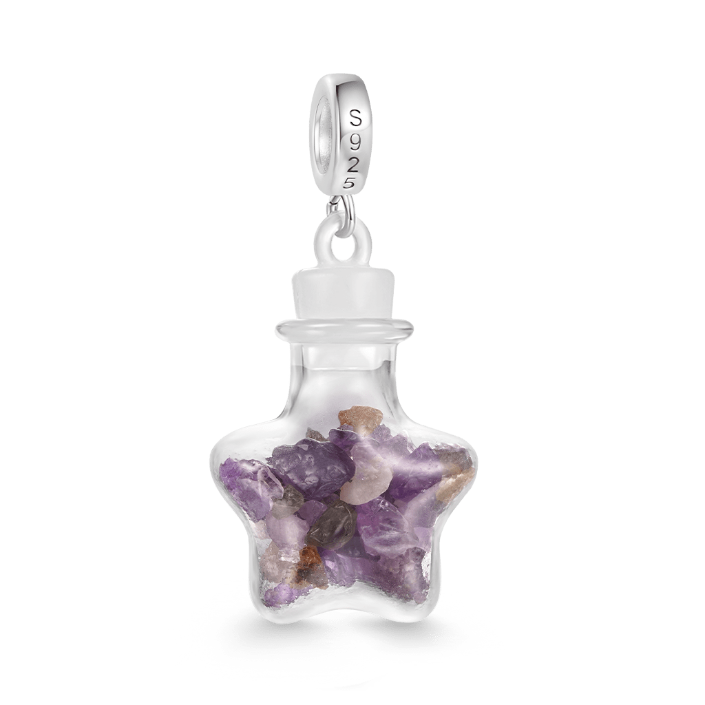 Amethyst Crystal Glass Bottle Pendant image number 1
